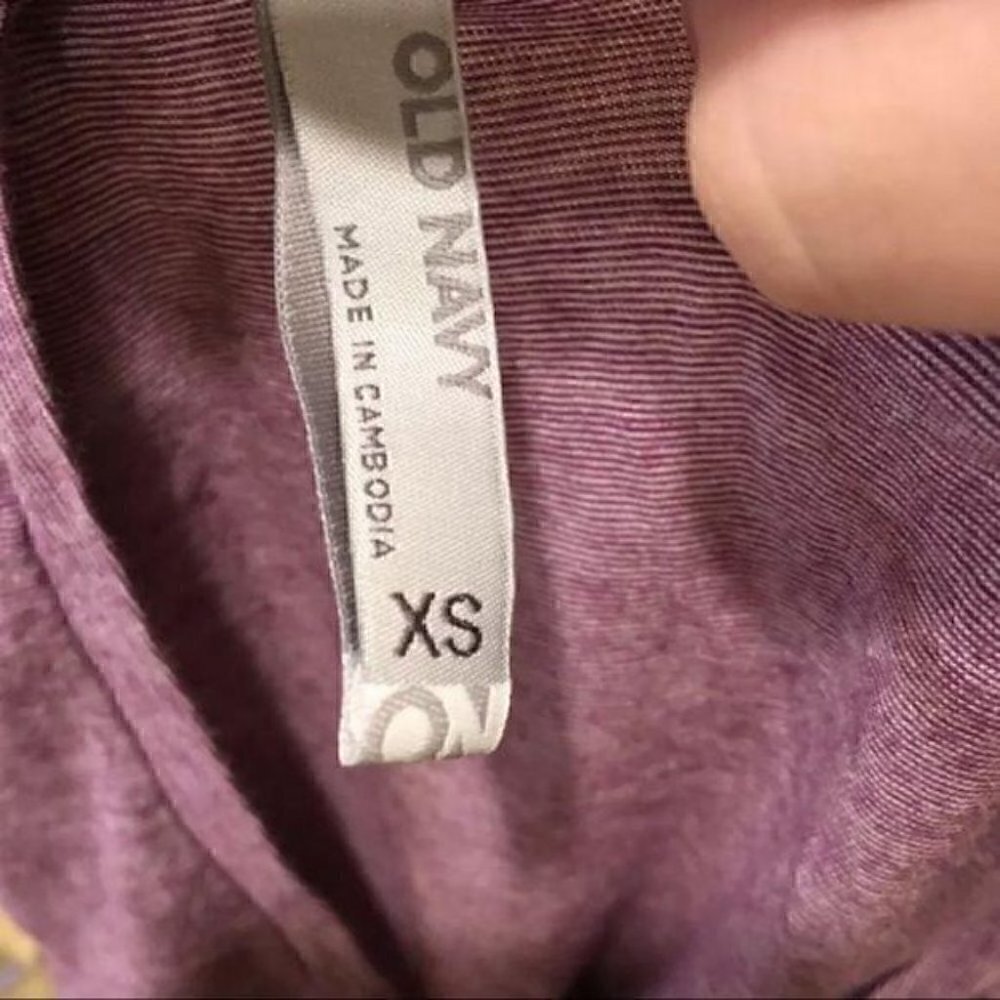 Old Navy Size Extra Small XS Purple 100% Cotton - Picture 7 of 8